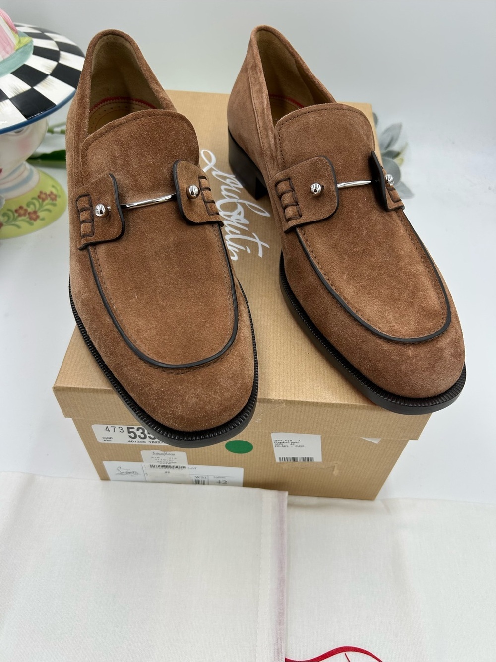 Men's Christian Louboutin CHAMBELIMOC loafers size 42 made in Italy